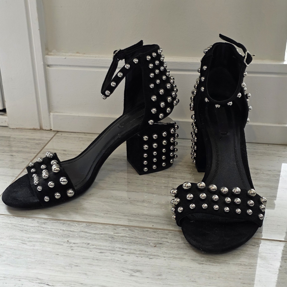 Alexander Wang Size 40 Black Suede Studded Women's Sandals
